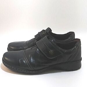 Josef Seibel Womens Oxford Shoes Green ish Black Leather Casual Size 39